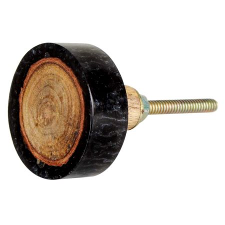 Dark Slate Grey Round Resin Wooden Knot Cabinet Knobs